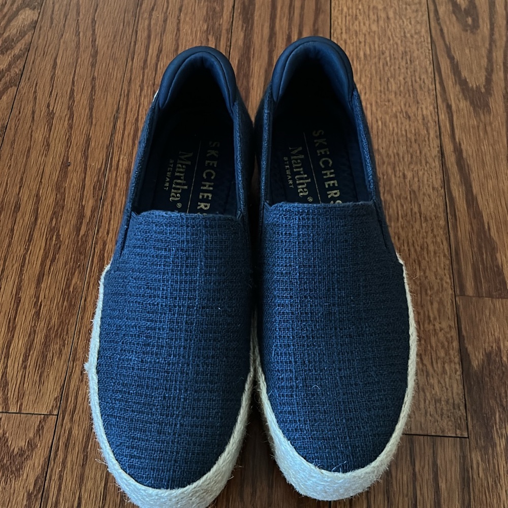 Skechers Platform Navy Slip-On Shoes